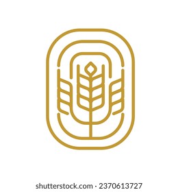 creative simple organic wheat line vector design