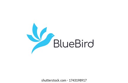Creative and simple origami bird logo design vector on white background