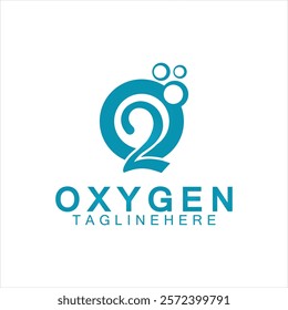 Creative and simple Oxygen Icon Logo design, o2, initial O and Number 2 logo