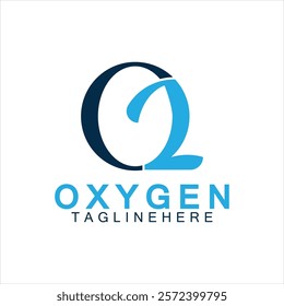 Creative and simple Oxygen Icon Logo design, o2, initial O and Number 2 logo