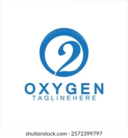 Creative and simple Oxygen Icon Logo design, o2, initial O and Number 2 logo