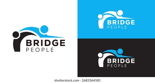 Modelo de logotipo de crescimento de pessoas simples criativas. Conectando pessoas logotipo design vetor ilustração.
