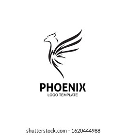 creative simple phoenix bird circle logo concept