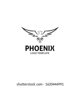 creative simple phoenix bird circle logo concept