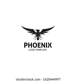 creative simple phoenix bird circle logo concept