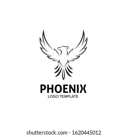 creative simple phoenix bird circle logo concept