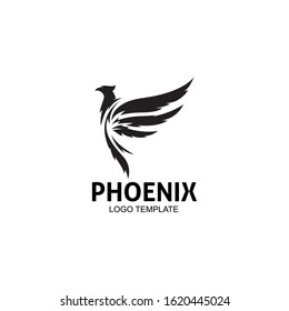 creative simple phoenix bird circle logo concept