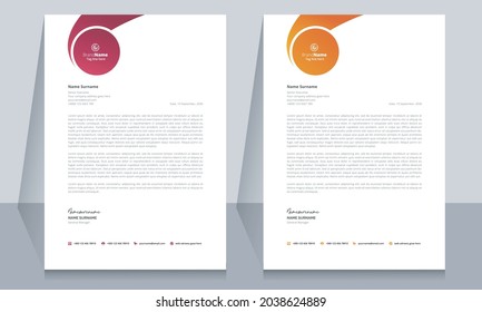 Creative simple and professional letterhead template