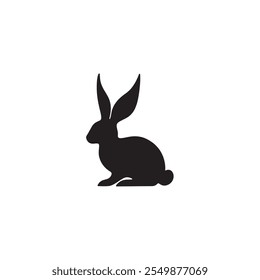 Creative simple Rabbit silhouette vector Style with white background