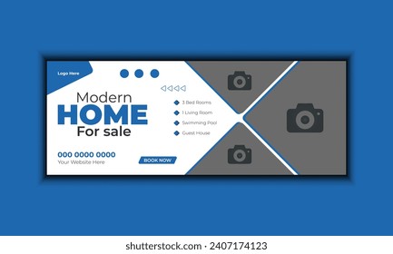 Creative simple real estate web banner templet design