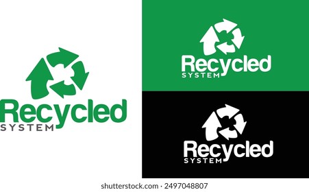 Diseño de logotipo de sistema reciclado simple creativo