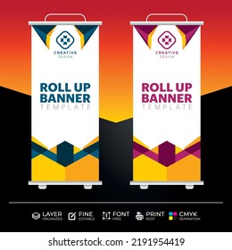 Creative simple roll up banner design template