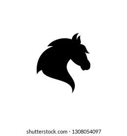 Creative, simple silhouette head horse vector icon on the modern flat style for web, graphic and mobile design. Silhouette head horse isolated on white background. Vector illustration EPS.8 EPS.10