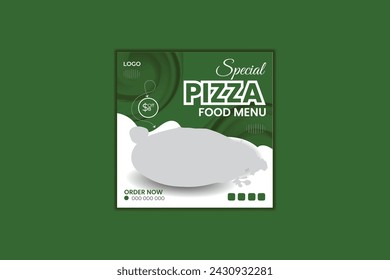 creative simple social media post design for special pizza design template