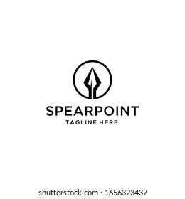 Plantilla de diseño de logotipo de signo de lanza simple creativa