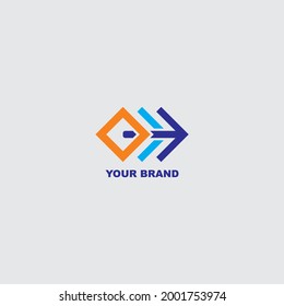 Creative simple square and arrow logo
