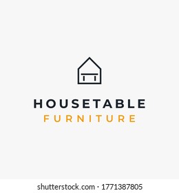 creative and simple table inside a house logo design inspiration