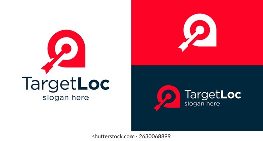 Modelo de logotipo de destino simples criativo. Ilustração do vetor de design do logotipo do ponto de destino.