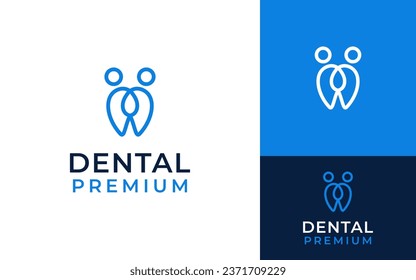 Creative Simple Tooth Teeth Dent Dental Care Abstract Human People Hug Logo Design Branding Template