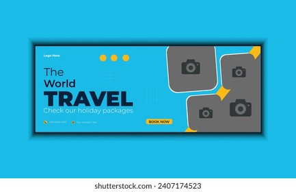 Creative simple travel web banner templet design