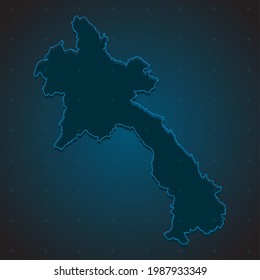 Creative simple vector country Laos border outline map isolated on background. East country template for pattern, report, infographic, banner. Asia nation silhouette sign concept.