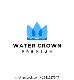 Creative simple water crown logo design vector