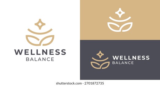 Modelo de logotipo de equilíbrio de bem-estar simples e criativo. Abstrato ioga humano para Spa harmonia guru logotipo design vetor ilustração.