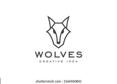 Creative Simple Wolf Concept Logo and Icon Design Template