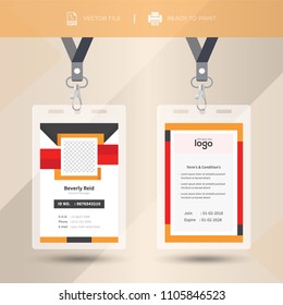 Creative Simple Yellow & Black Id Card Design Vector Template
