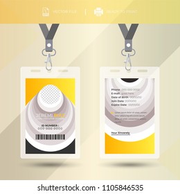Creative Simple Yellow & Black Id Card Design Vector Template

