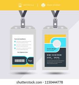 Creative Simple Yellow Black Id Card Stock Vector (Royalty Free ...