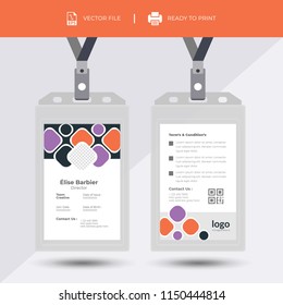 Creative Simple Yellow & Black Id Card Design Vector Template