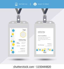 Creative Simple Yellow & Black Id Card Design Vector Template