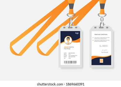 Creative Simple Yellow Id Card Design Vector Template
