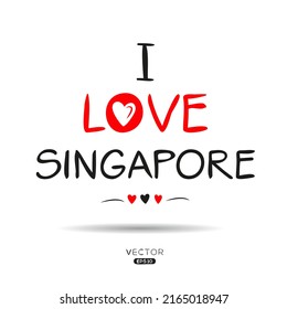 Texto creativo de Singapur, puede ser usado para pegatinas y etiquetas, camisetas, invitaciones, ilustración vectorial.