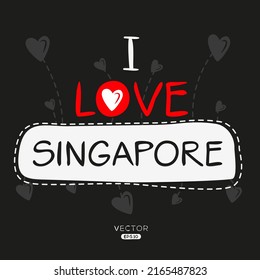 Creative Singapore text, Can be used for stickers and tags, T-shirts, invitations, vector illustration.