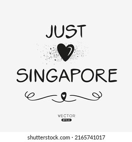 Creative Singapore text, Can be used for stickers and tags, T-shirts, invitations, vector illustration.