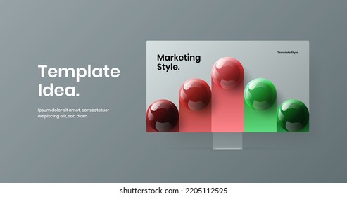 Creative site screen design vector layout. Clean computer monitor mockup presentation illustration.