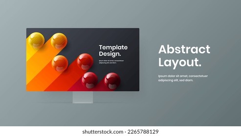 Creative site screen vector design illustration. Isolated computer display mockup presentation concept.