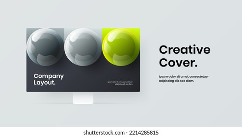 Creative site vector design layout. Vivid computer display mockup banner illustration.