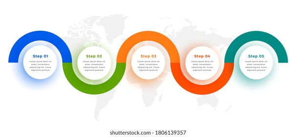 creative six steps circular infographic template design