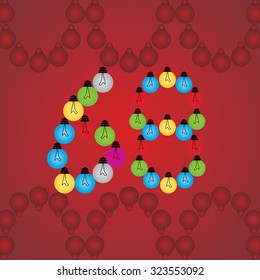 creative sixty eight numeric number created with bulb