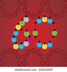 creative sixty numeric number created with bulb