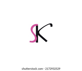 Creative SK Letter Logo Design Vector 