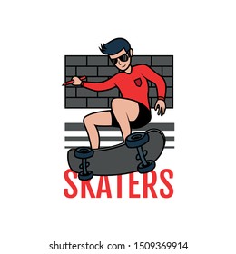 Creative Skaters Design Vector Illustration