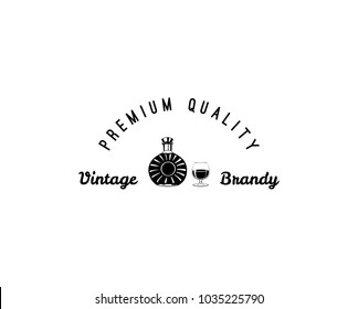 Creative sketch of brandy composition. Vector illustration. Hand drawing set used for advertising drinks premium quality, beverage in restaurant or pub menu, for logo design.