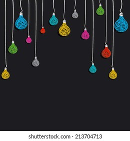 creative sketch colorful bulb background vector