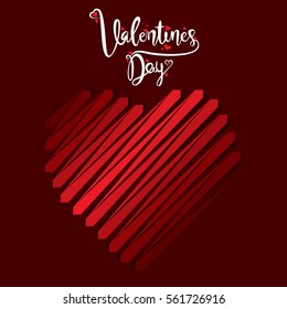 creative sketch style design heart shape, valentine's day poster