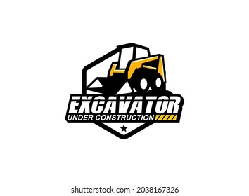 Creative skidsteer illustration for logo template.
