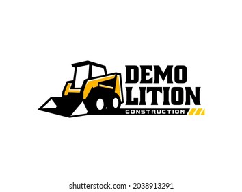 Creative skidsteer illustration for logo template.
